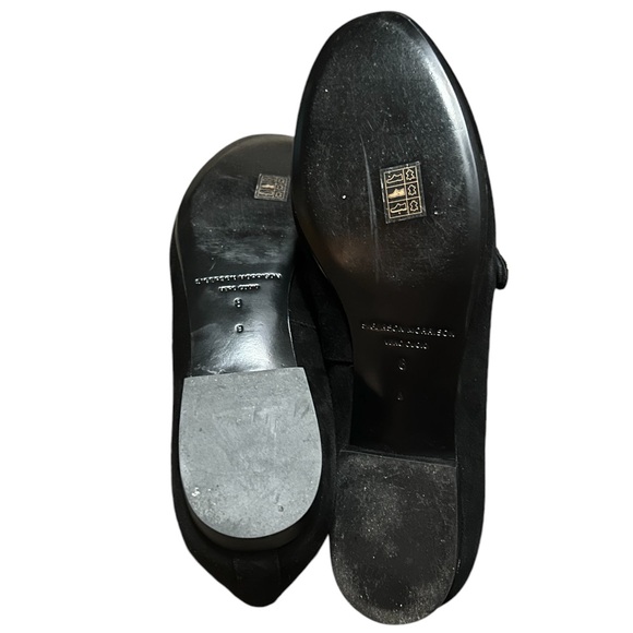 Sigerson Morrison | Black Velvet Flats | with Gold Chain Accent |Size 8|. - Picture 3 of 4